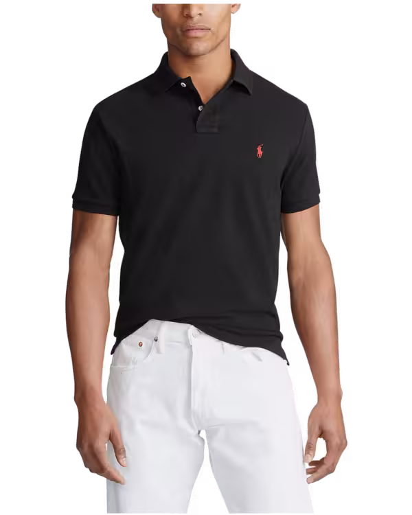 Mens Short Sleeve Custom Fit Mesh Polo