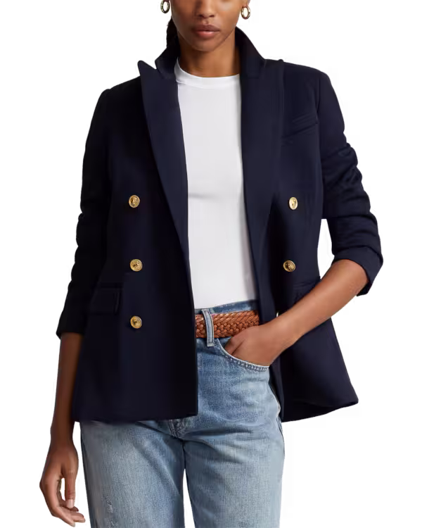 Knit Double-Breasted Blazer