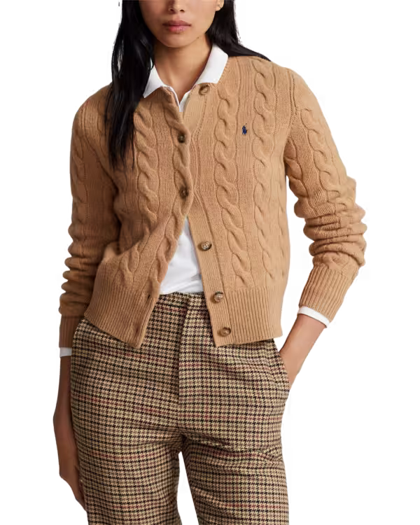 Cable-Knit Wool-Cashmere Cardigan