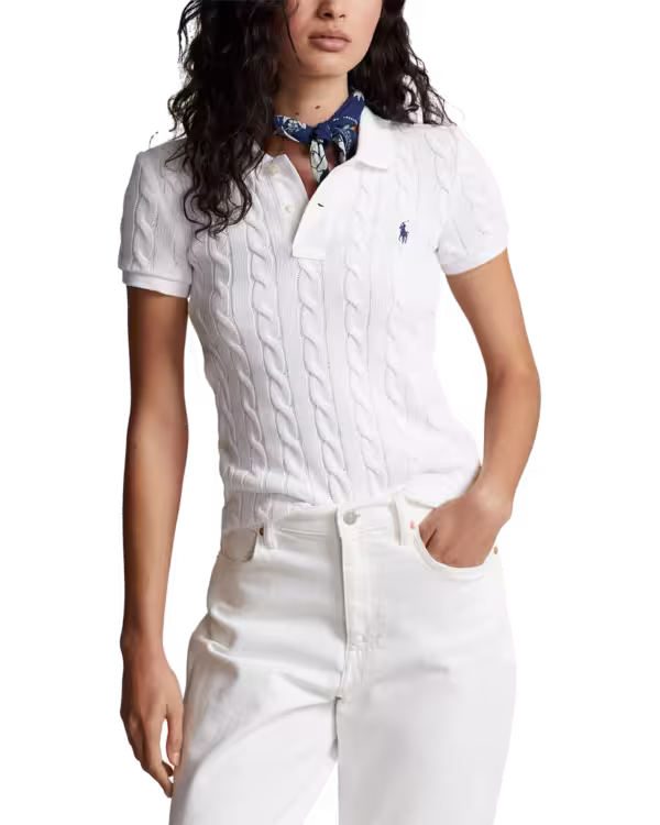 Cable-Knit Polo Shirt