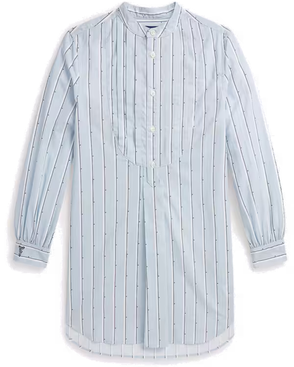 Kids Girls Striped Pleated Cotton Shirtdress (7- 16 Years)