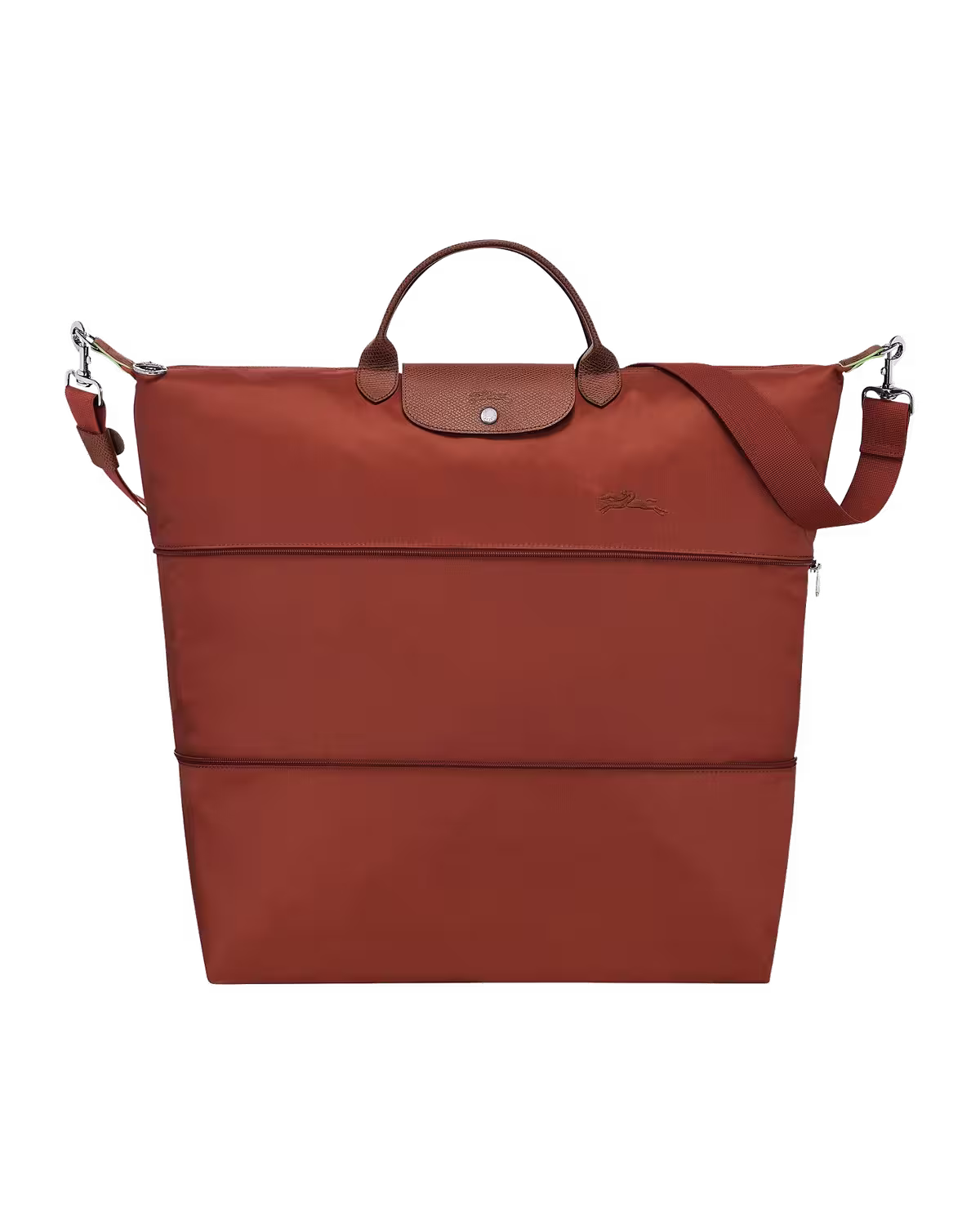 Longchamp Le Pliage Green Extensible travel bag S in Chestnut