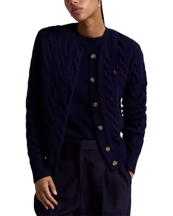 Cable-Knit Wool-Cashmere Cardigan