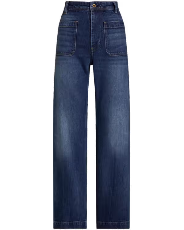 Boot High Waist Patch Pocket Denim Jeans
