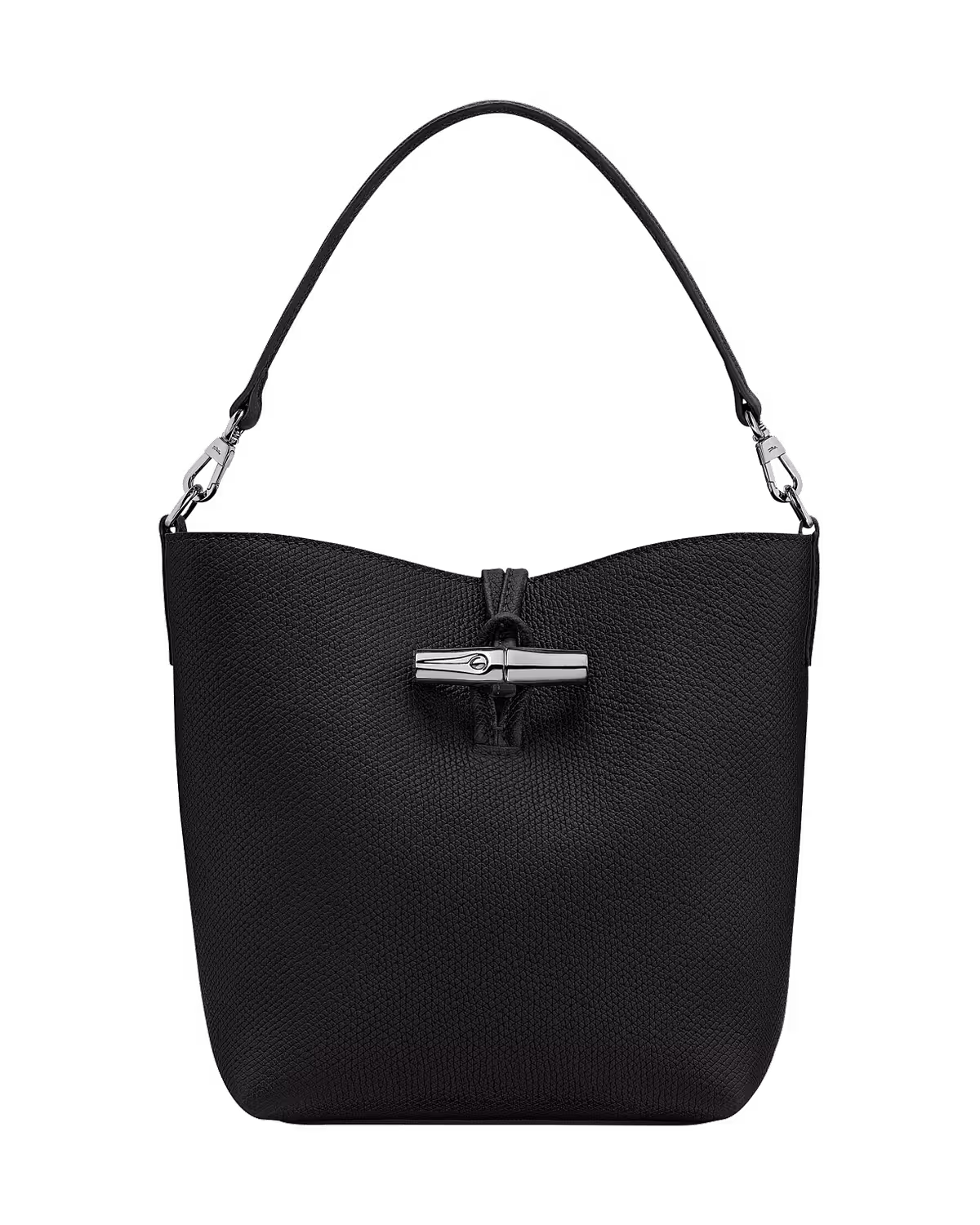 Longchamp Le Roseau Crossbody Bag with Bamboo Clasp in Black