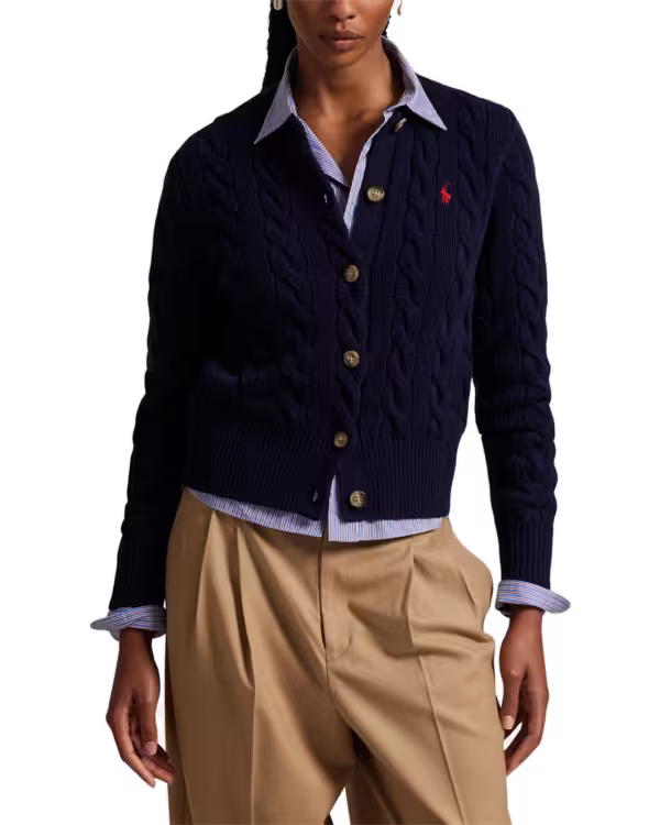 Cable-Knit Wool-Cashmere Cardigan