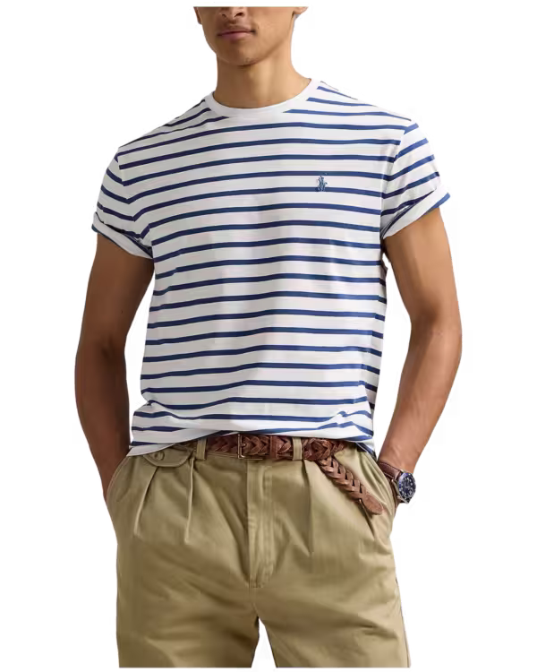 Custom Slim Fit Striped Jersey T-Shirt