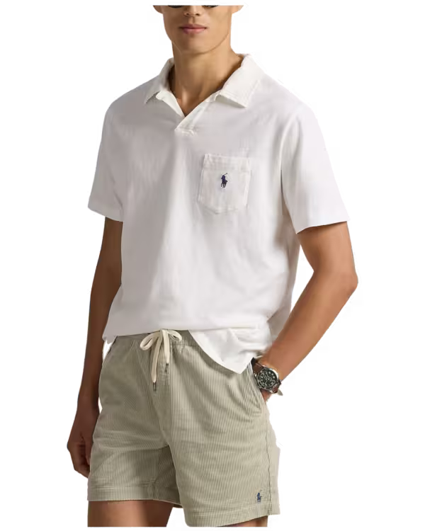 Standard Fit Cotton-Linen Polo Shirt