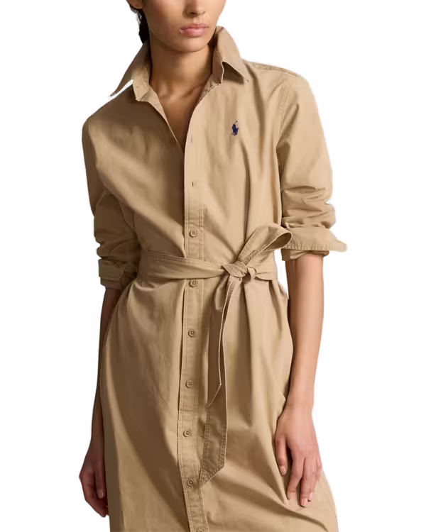 Belted Cotton Midi Shirtdress