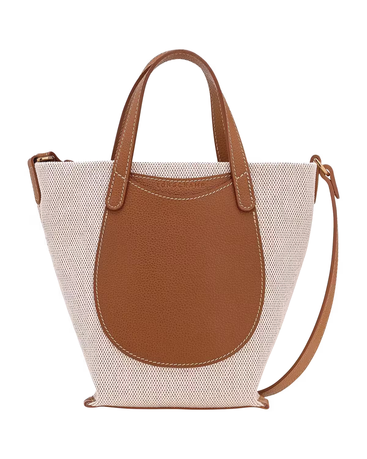 Longchamp Le Foulonné Toile Crossbody Bag in Caramel