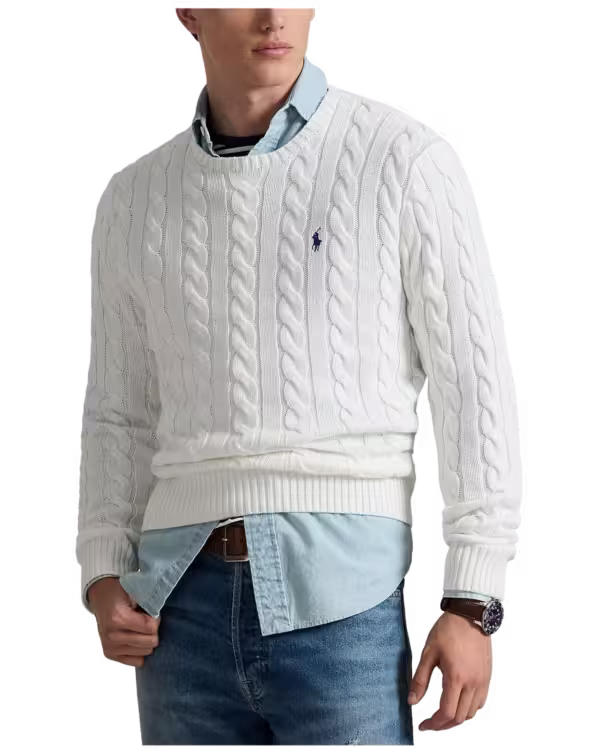 Cable-Knit Cotton Sweater