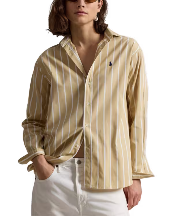 Relaxed Fit Striped Cotton Shirt