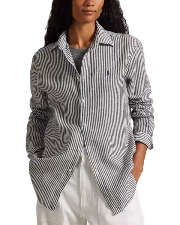 Classic Fit Striped Linen Shirt