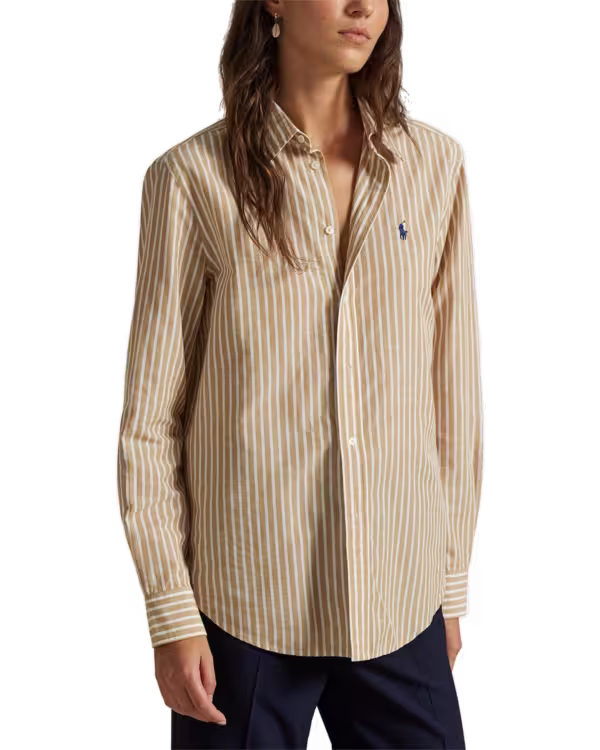 Classic Fit Striped Cotton-Linen Shirt