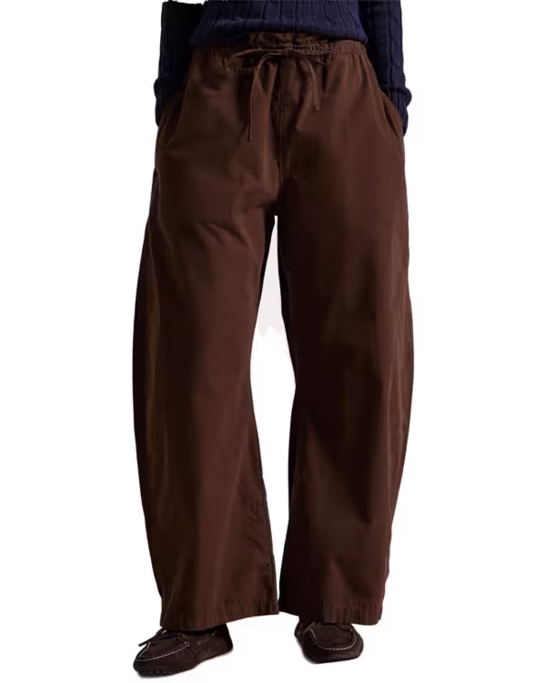 Cotton Curved Tapered Drawstring Pant