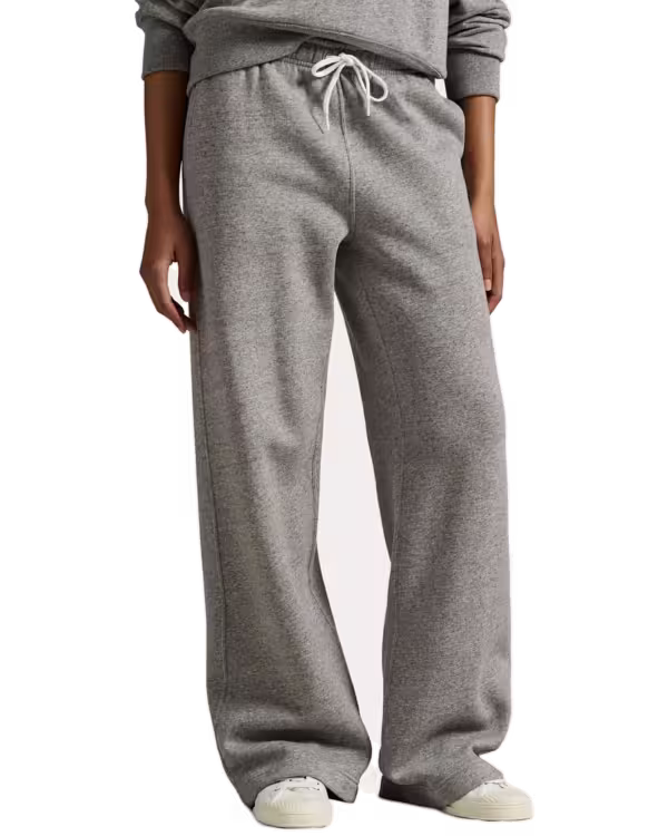 Drawstring Fleece Wide-Leg Sweatpant