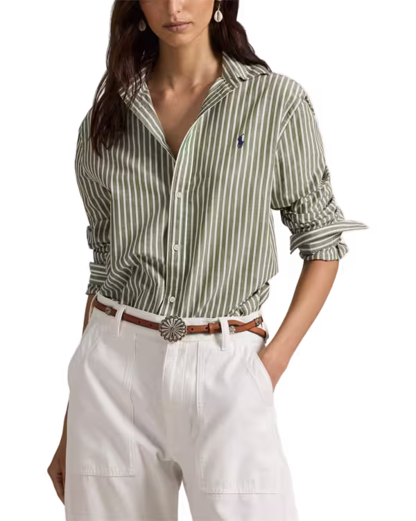Classic Fit Striped Cotton-Linen Shirt