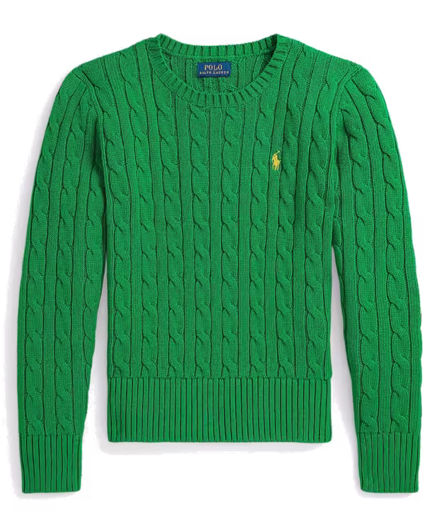 Elbow-Patch Cable-Knit Cotton Sweater (7-16 Years)