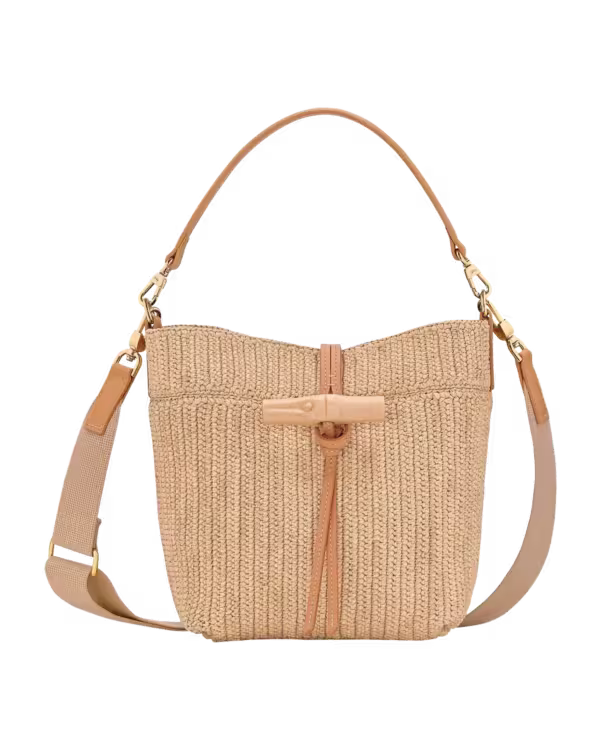 Longchamp Le Roseau Raphia Bucket in Vegetal