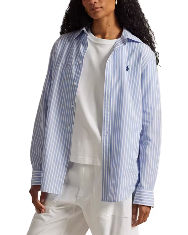 Classic Fit Striped Cotton-Linen Shirt