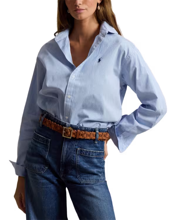 Relaxed Fit Striped Cotton Shirt