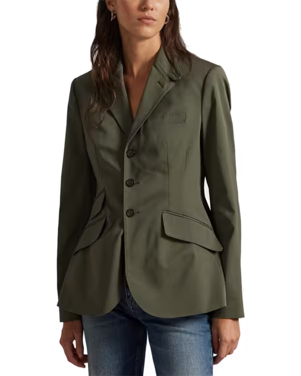 Single-Breasted Satin Hacking Jacket