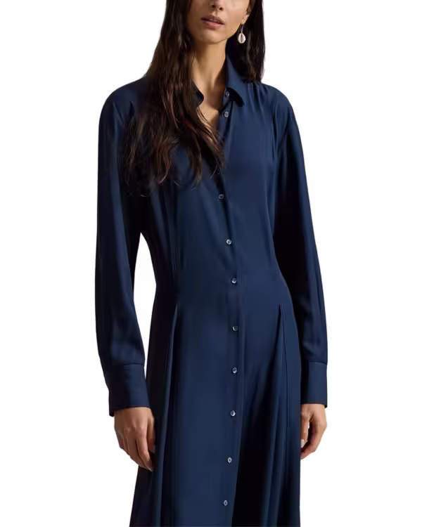 Self-Tie Twill Shirtdress