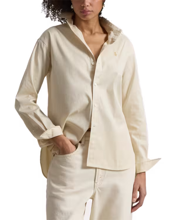 Relaxed Fit Striped Cotton Shirt