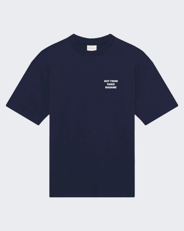 Drole De Monsieur Men’s Bold Slogan T-Shirt Blue