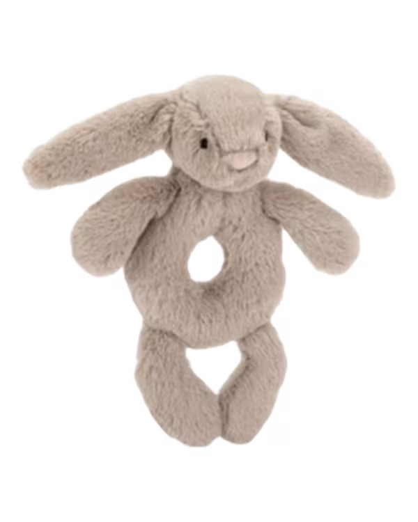 Jellycat Bashful Bunny faux-fur rattle 18cm - image 1