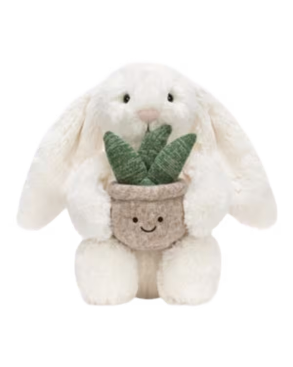 Jellycat Cream Bunny With Plant Soft Toy 31cm - image 2