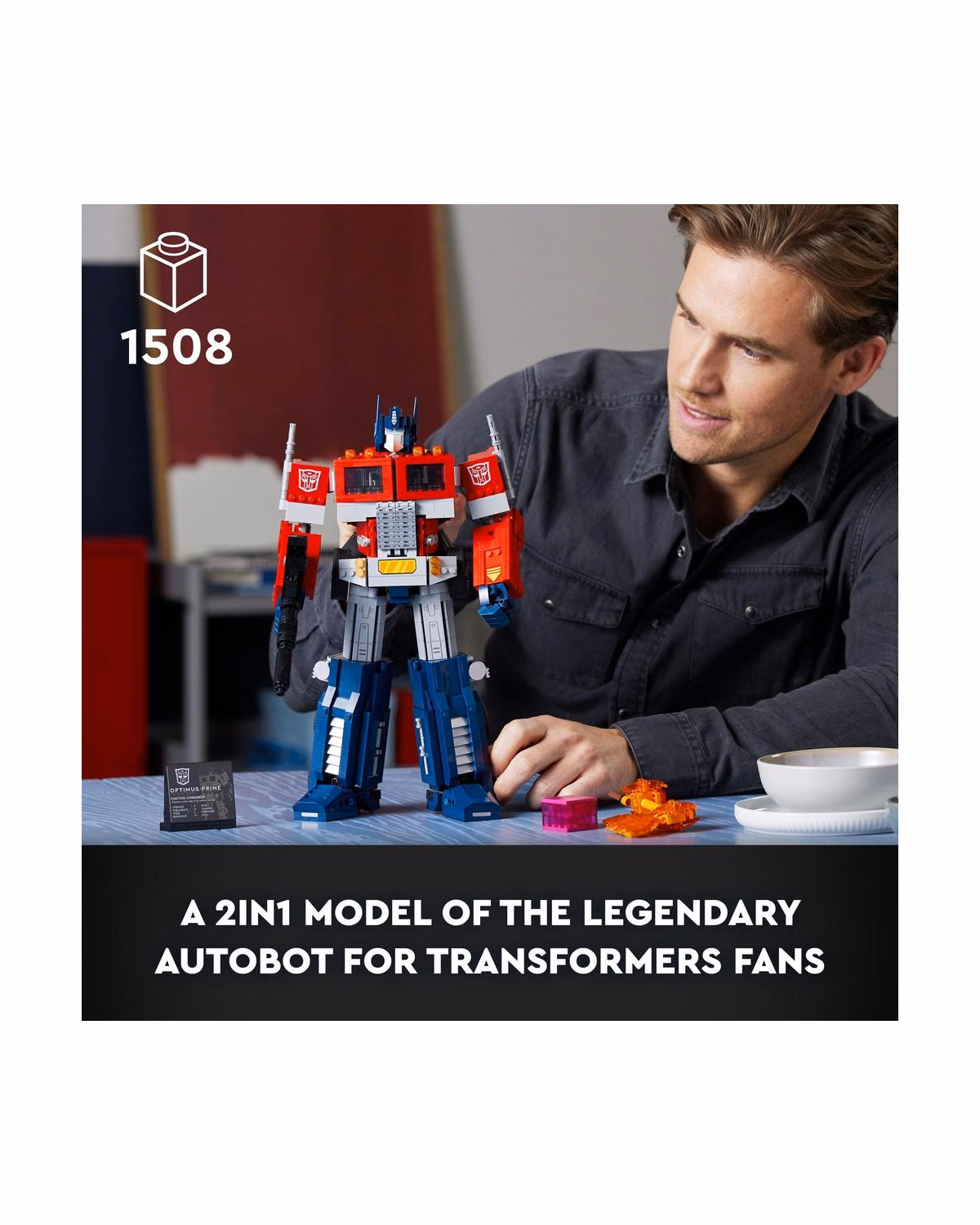 LEGO® 10302 Icons Optimus Prime, Transformers Robot Model Set - 3