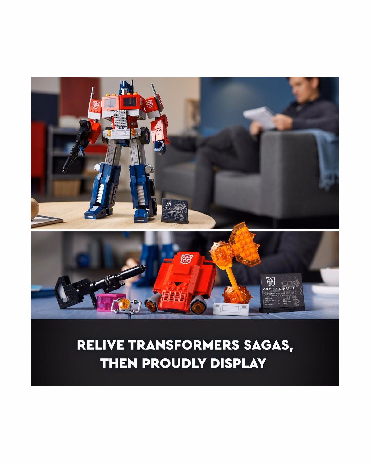 LEGO® 10302 Icons Optimus Prime, Transformers Robot Model Set - 4