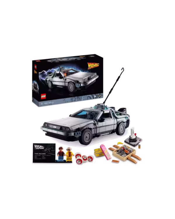 LEGO Icons 10300 Back to the Future Time Machine DeLorean Set for Adults studio view 1