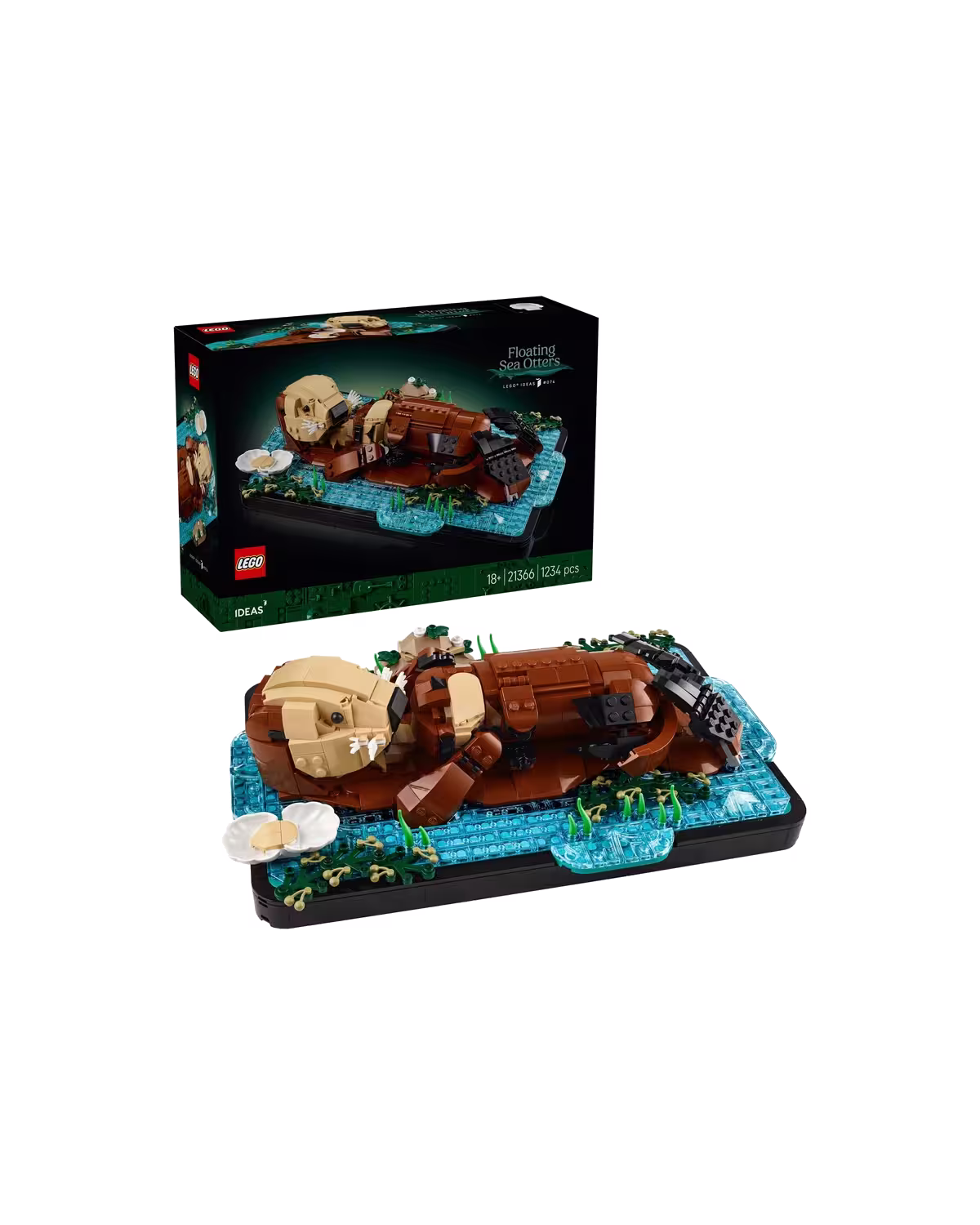 LEGO Ideas 21366 Floating Sea Otters Set for Adults studio view 1