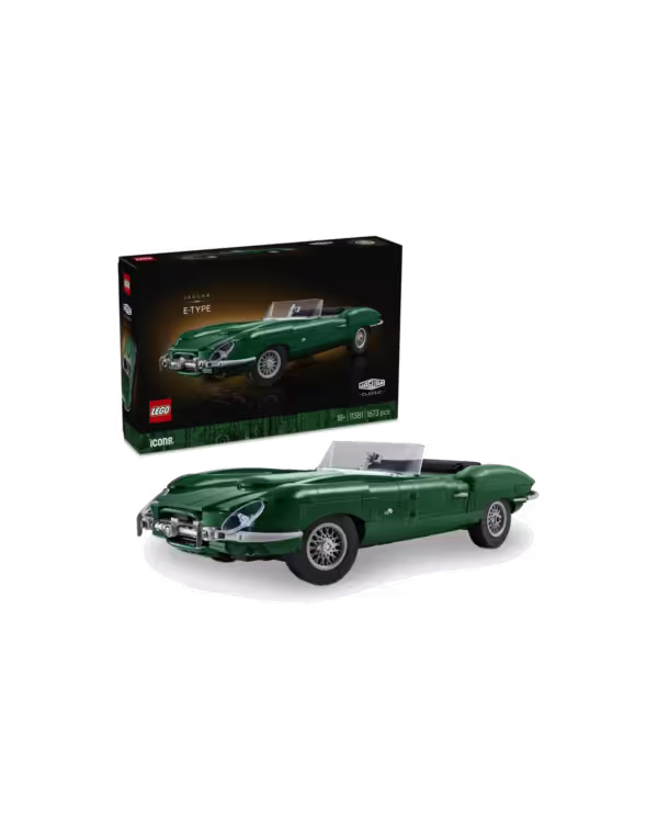LEGO Icons 11381 Jaguar E-Type Classic Sports Car Set for Adults studio view 1