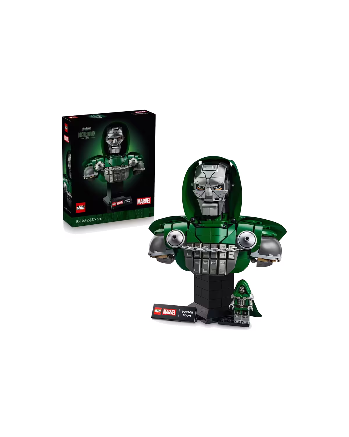 LEGO Marvel 76345 Doctor Doom Bust Set for Adults studio view 1