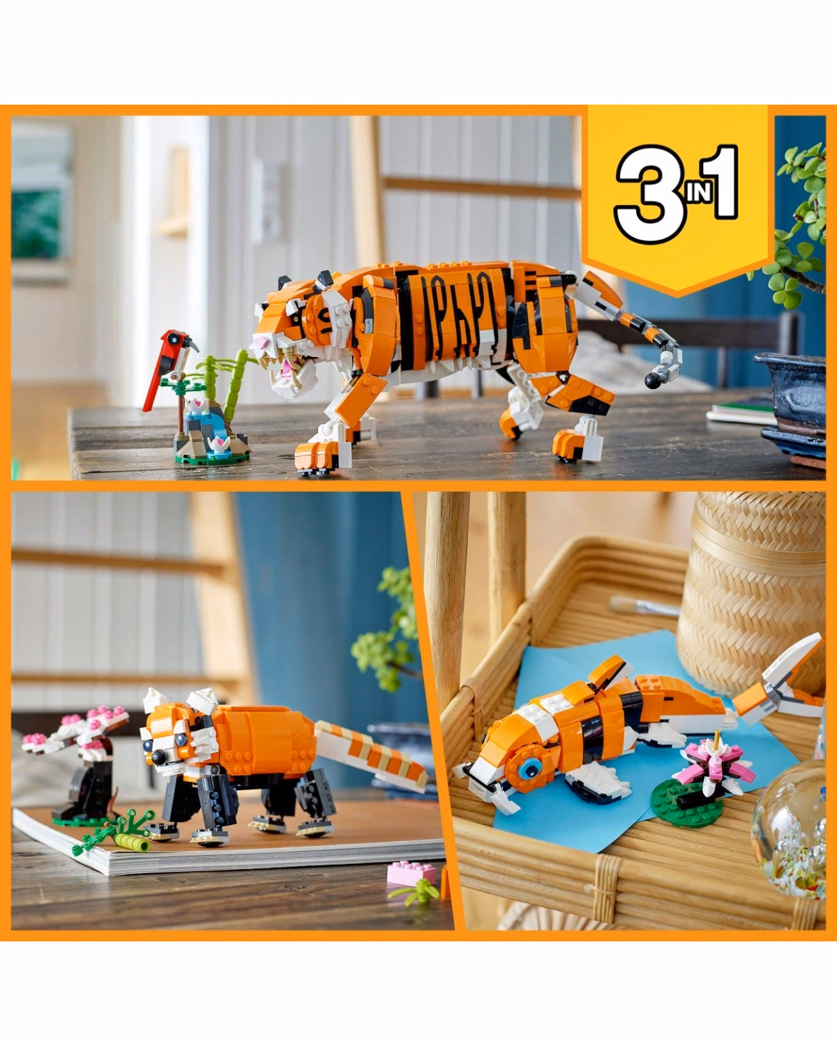 LEGO® Creator 3 In 1 Majestic Tiger Animal Building Toy 31129 - 8
